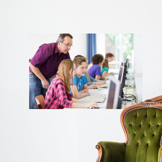 Teenager Arbeiet Der Schule Wall Decal
