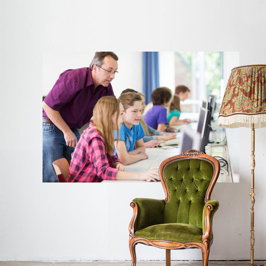 Teenager Arbeiet Der Schule Wall Decal