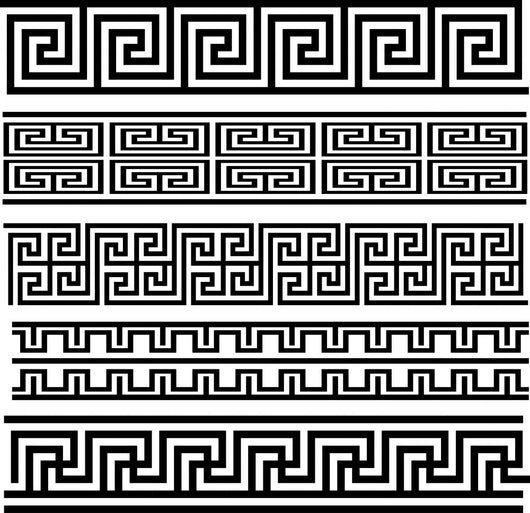 Seamless Meander Patterns Wall Decal