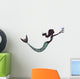 Mermaid Cartoon Holding Shell Wall Decal Design 1
