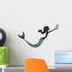 Mermaid Cartoon Holding Shell Wall Decal Design 1