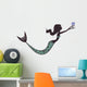 Mermaid Cartoon Holding Shell Wall Decal Design 1