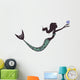 Mermaid Cartoon Holding Shell Wall Decal Design 1