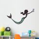 Mermaid Cartoon Holding Shell Wall Decal Design 1