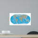 World Map Physical Boundaries Wall Decal