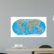 World Map Physical Boundaries Wall Decal