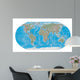 World Map Physical Boundaries Wall Decal