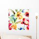 Seamless Wallpaper with Yellow Wall Decal