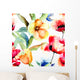 Seamless Wallpaper with Yellow Wall Decal