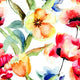Seamless Wallpaper with Yellow Wall Decal