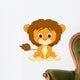 Baby Lion Cartoon Sitting Wall Decal