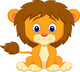 Baby Lion Cartoon Sitting Wall Decal