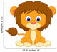 Baby Lion Cartoon Sitting Wall Decal