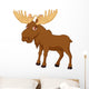 Cute Moose Cartoon Wall Decal