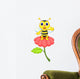 Cute Little Bee Red Wall Decal