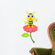 Cute Little Bee Red Wall Decal