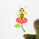 Cute Little Bee Red Wall Decal