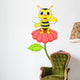 Cute Little Bee Red Wall Decal