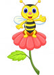 Cute Little Bee Red Wall Decal