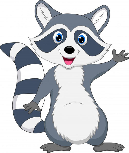Cute Raccoon Waving Hand Wall Decal