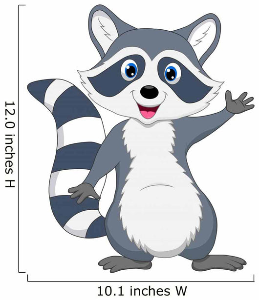 Cute Raccoon Waving Hand Wall Decal