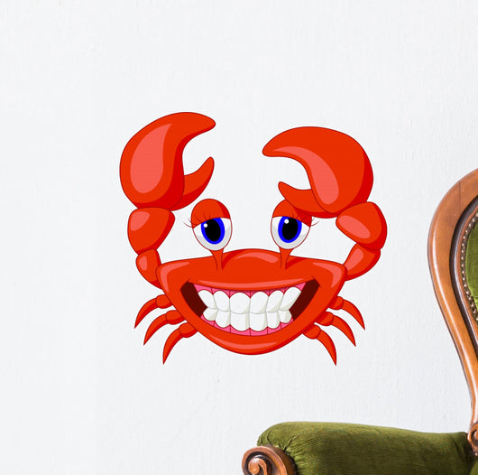 Cute Crab Cartoon Wall Decal