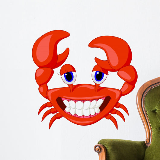 Cute Crab Cartoon Wall Decal