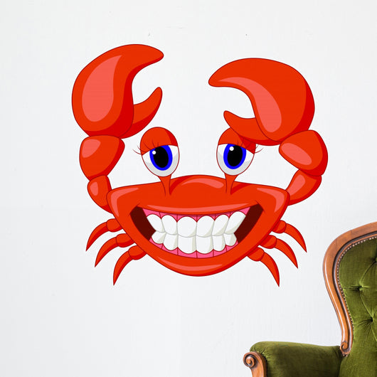 Cute Crab Cartoon Wall Decal