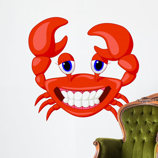 Cute Crab Cartoon Wall Decal