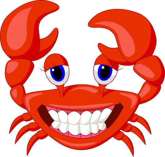 Cute Crab Cartoon Wall Decal