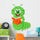 Caterpillar Reading Book Wall Decal