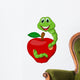 Worm with Red Apple Wall Decal