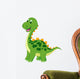 Cute Green Dinosaur Cartoon Wall Decal