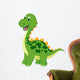 Cute Green Dinosaur Cartoon Wall Decal
