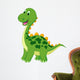 Cute Green Dinosaur Cartoon Wall Decal