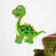 Cute Green Dinosaur Cartoon Wall Decal