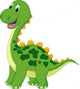 Cute Green Dinosaur Cartoon Wall Decal