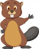 Cute Beaver Cartoon Waving Wall Decal