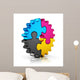 Cmyk Puzzle Gear Wall Decal