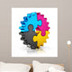 Cmyk Puzzle Gear Wall Decal