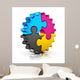 Cmyk Puzzle Gear Wall Decal