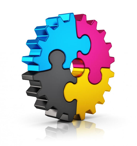 Cmyk Puzzle Gear Wall Decal