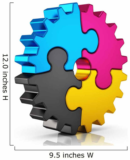 Cmyk Puzzle Gear Wall Decal