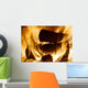 Burning Logs Fireplace Wall Decal
