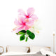 Pink and White Hibiscus Wall Decal