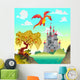 Fantasy Landscape with Castle Wall Decal