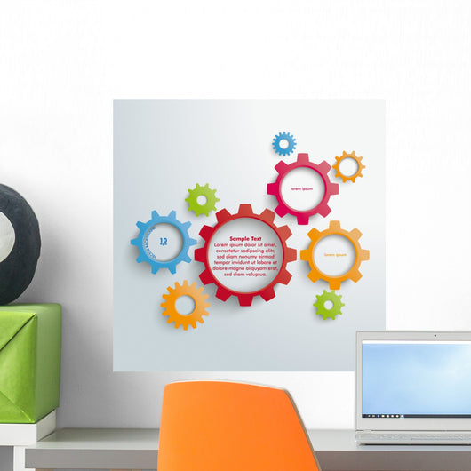Several Colored Gears Wall Decal