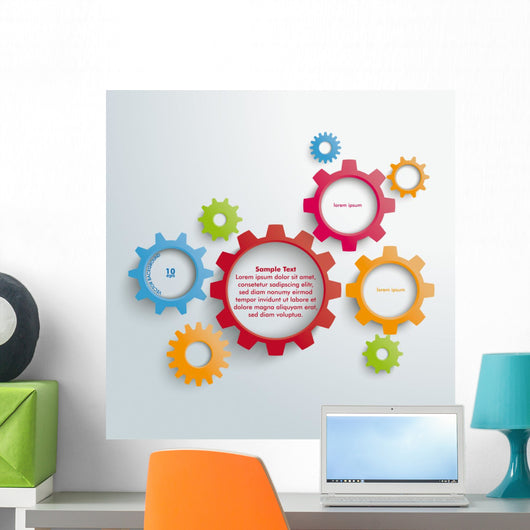 Several Colored Gears Wall Decal