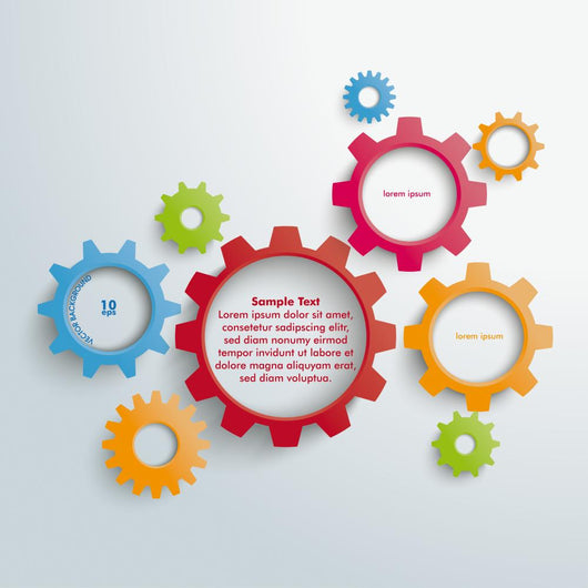 Several Colored Gears Wall Decal