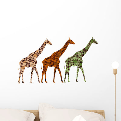 Wildlife Wall Decal shown on a wall